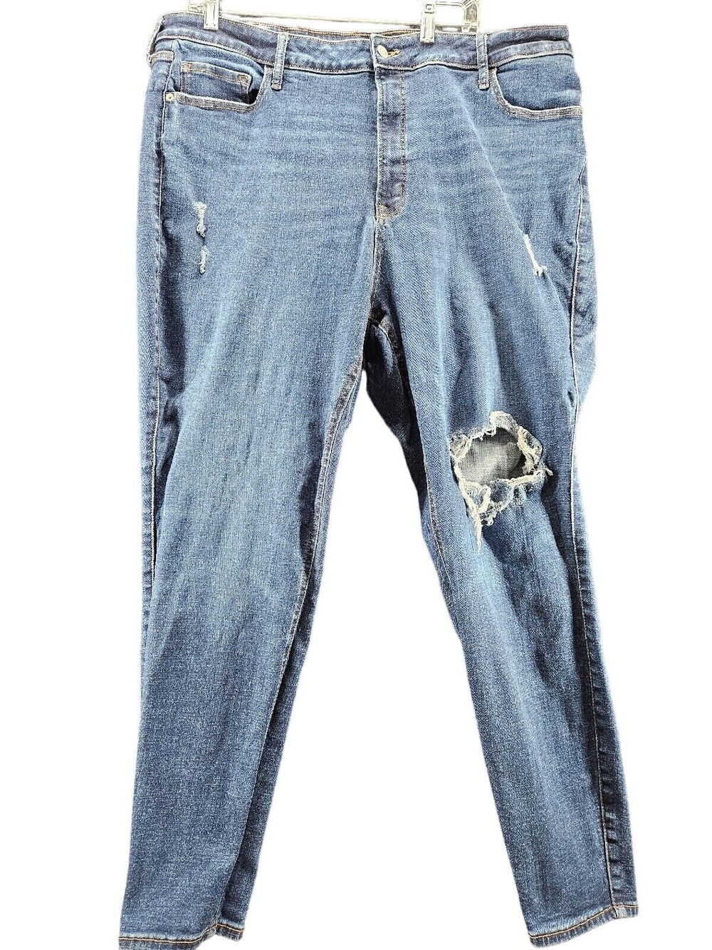 Old Navy 360 Stretch Womens Jeans Blue Size 24 Cotton Blend Pockets Button Zip
